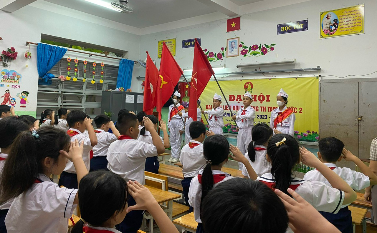 Trường Tiểu học Tam Phước 2 tổ chức Đại hội Liên đội  năm học 2023-2024
